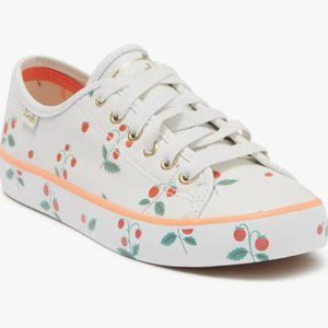 *RARE* Women's Keds Rifle Paper Co Kickstart Leather Sneaker in Berry Print